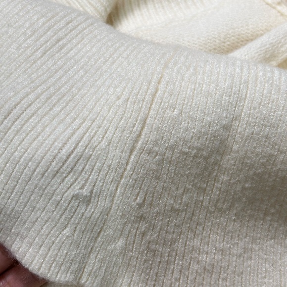 Anthropologie Womens Sweater Cream Knit Cowl  Neck Turtleneck Soft Size S - Picture 14 of 15